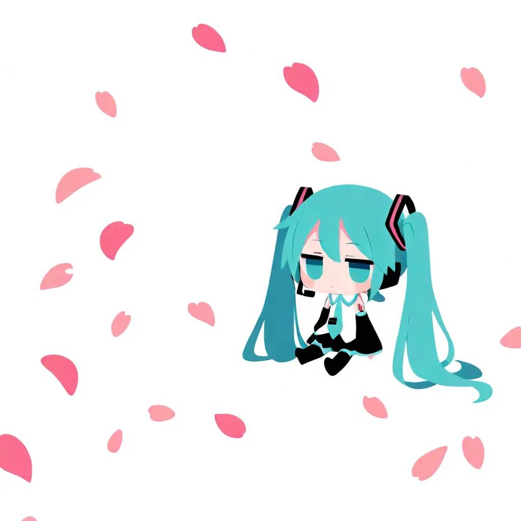 桜吹雪のちびミクさん | の人気AIイラスト・グラビア