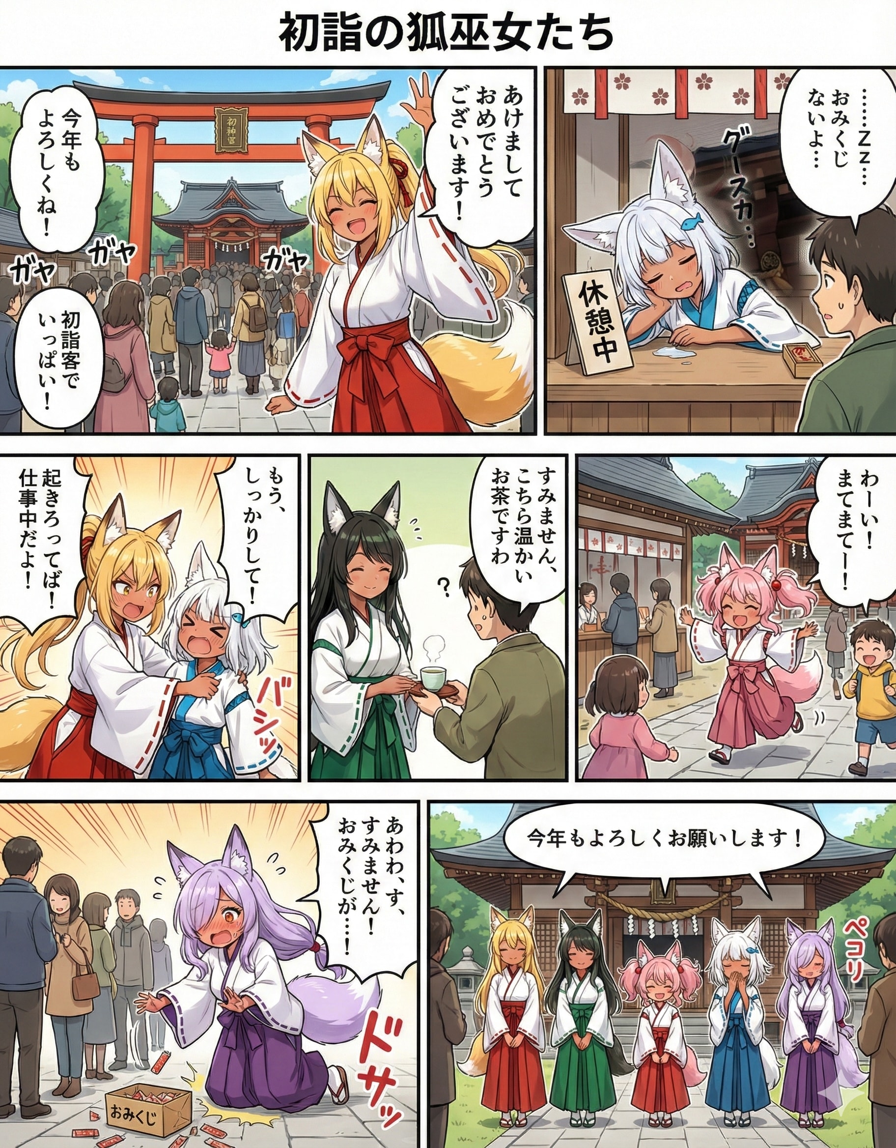 漫画 番外編：『初詣の狐巫女たち』 | の人気AIイラスト・グラビア