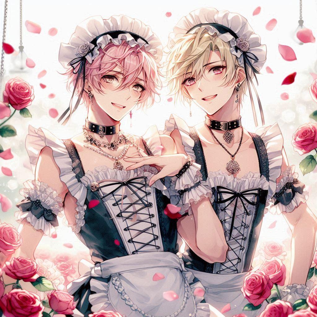 メイド男子×薔薇