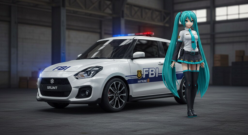初音ミクとスイフトスポーツFBIパトロールカー