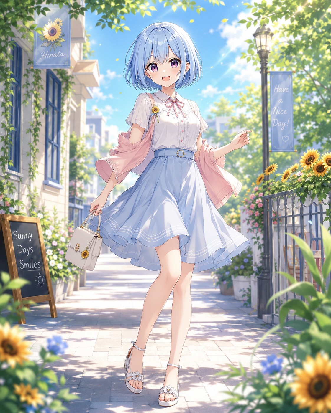 ひまわり色の夏、きみに会いに♪【夏コーデ　あおいver.】