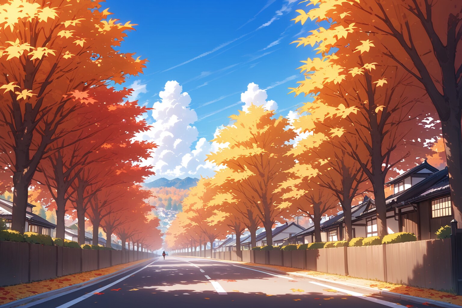 紅葉の道 | の人気AIイラスト・グラビア