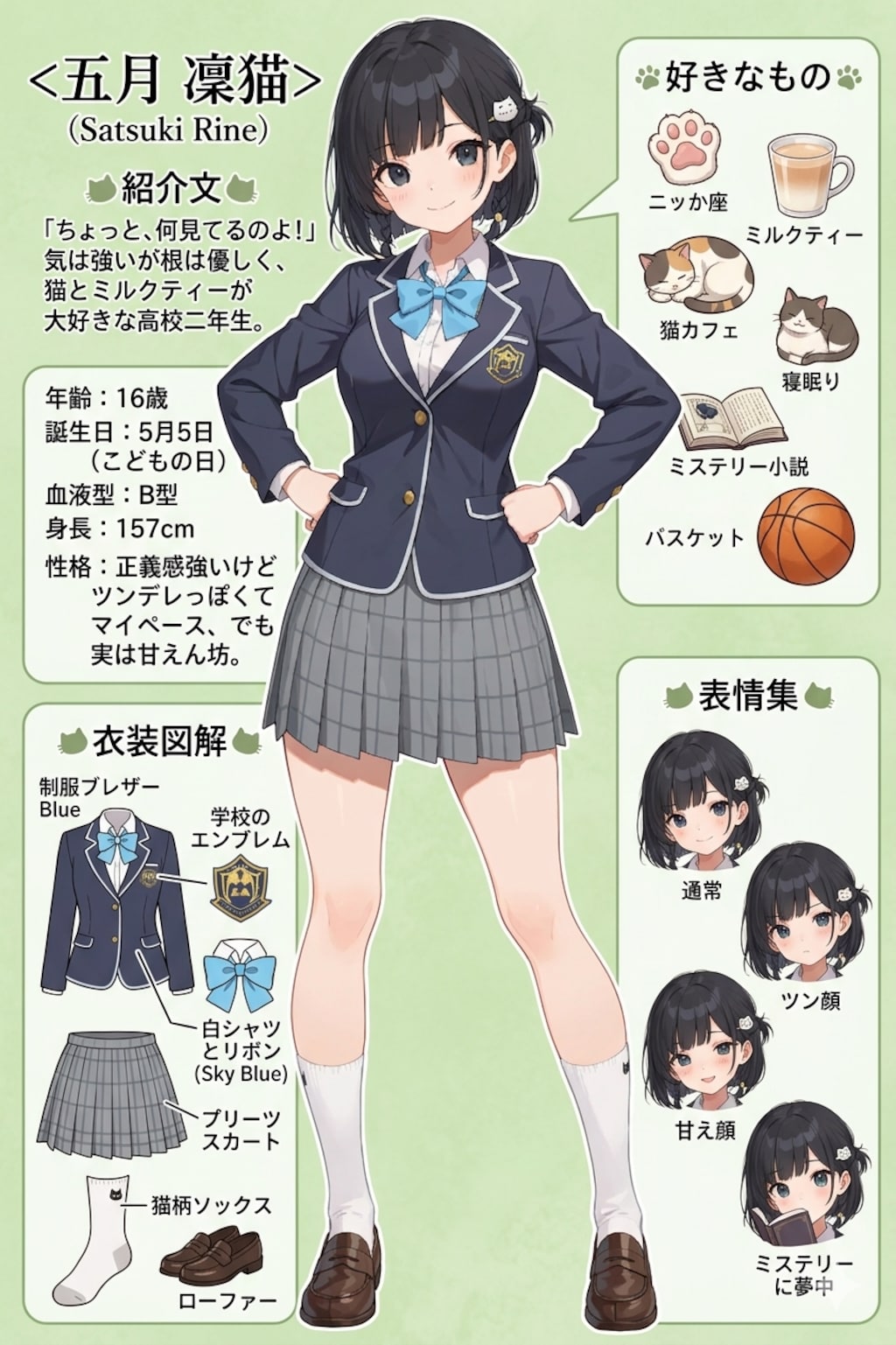 五月凜猫ちゃんのキャラクターシート