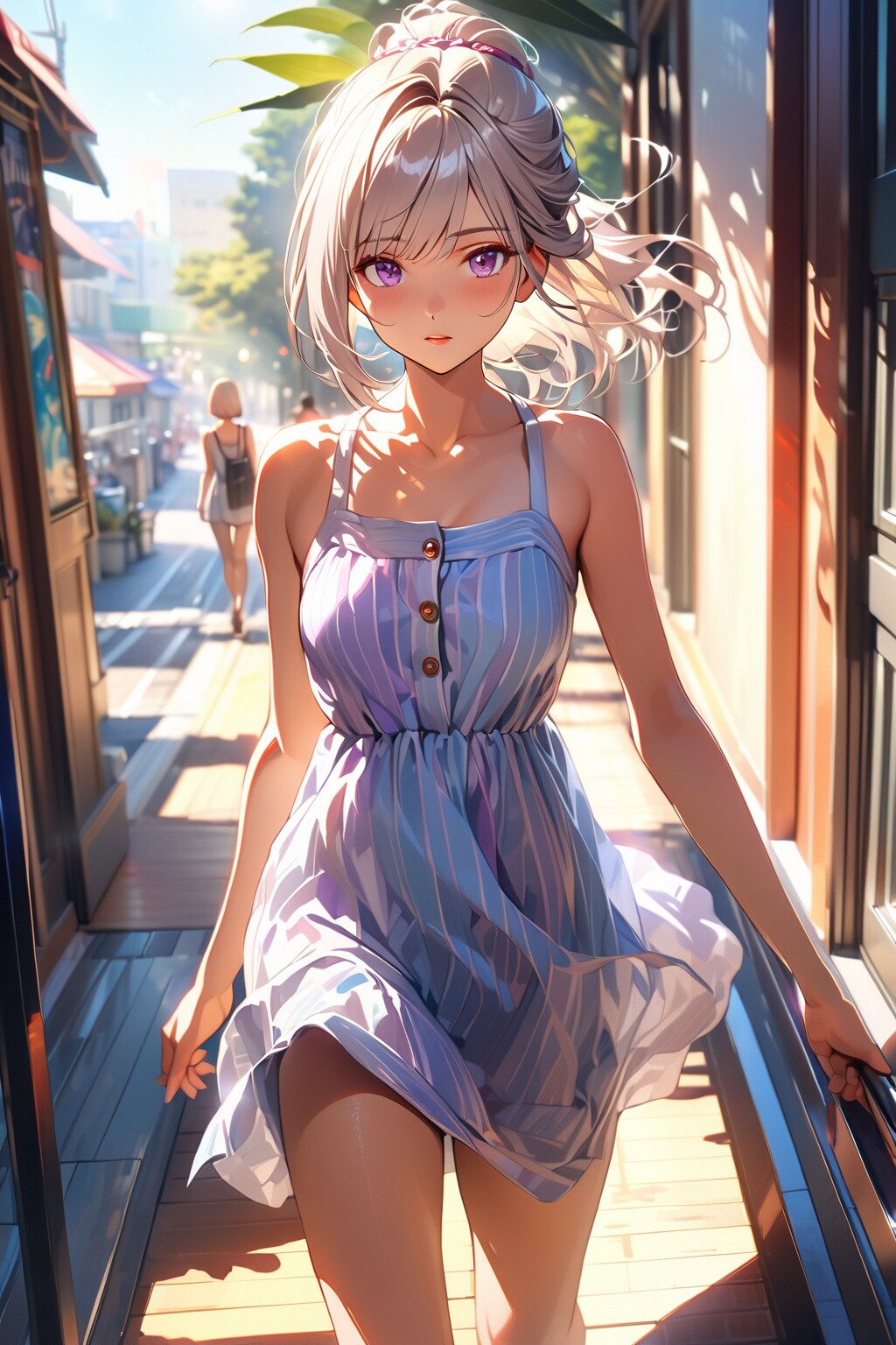 （６２１HQ）銀髪ちゃんワンピース | の人気AIイラスト・グラビア