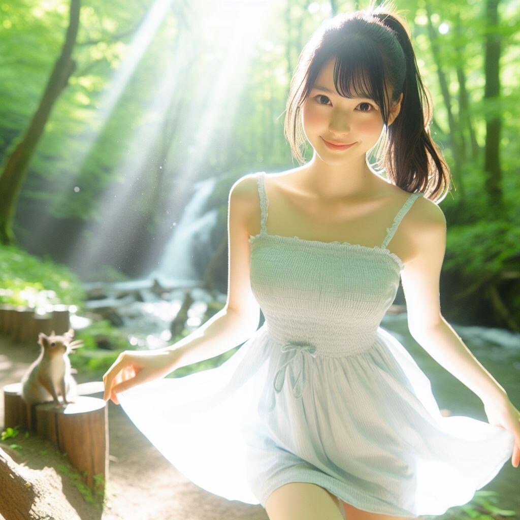 森林浴中の執事ちゃん