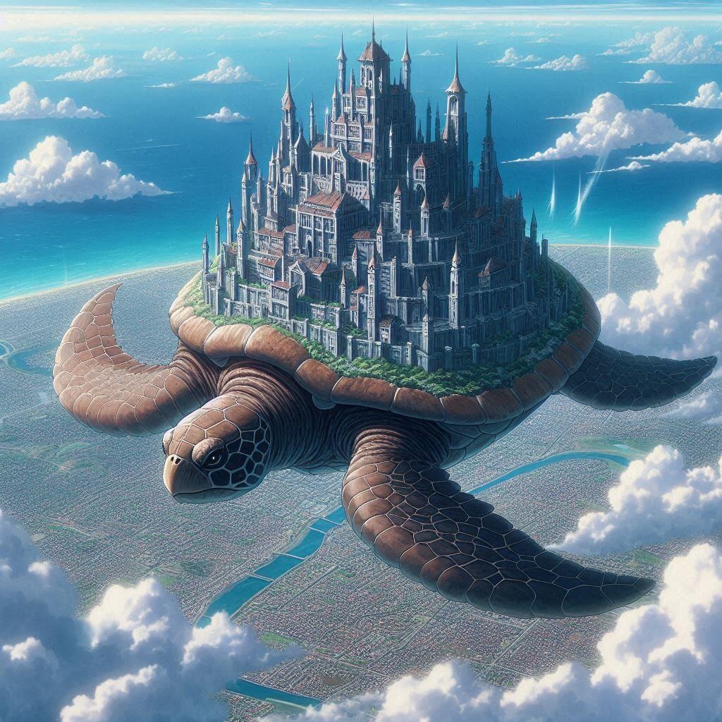 回遊巨大浮遊亀城