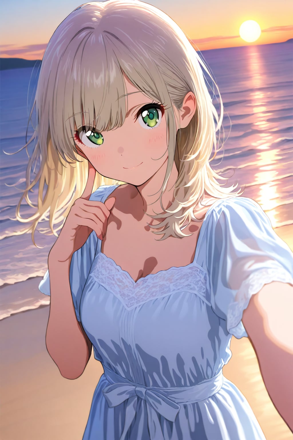 夕暮れの浜辺で自撮り（FENRIR ver）