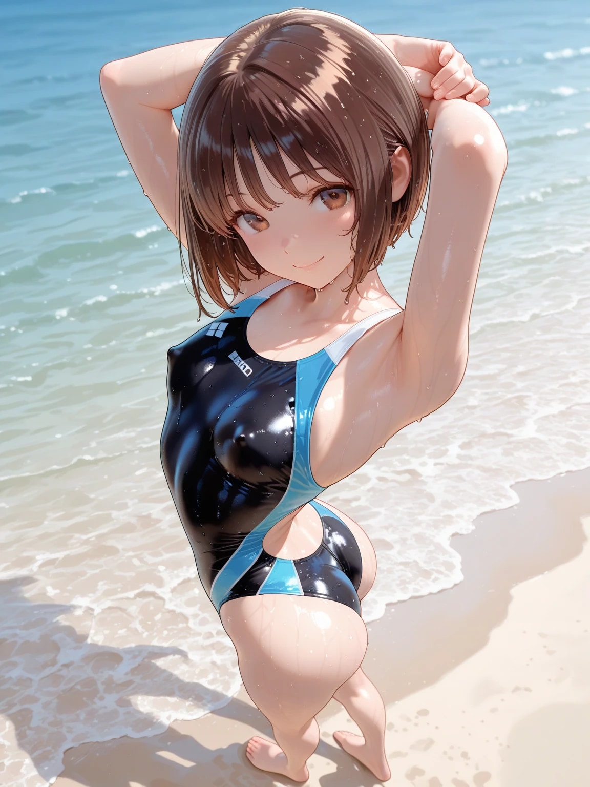 浜辺でポーズ②