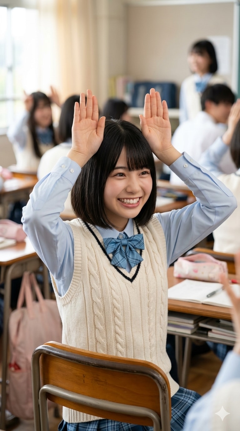 【超cute純真青春】教室の天使が放つ“連続ウサぴょんポーズ”の攻撃力がヤバい…ッ！！『無限うさ耳フェスティバル』を5連射でお届け！！💦✨