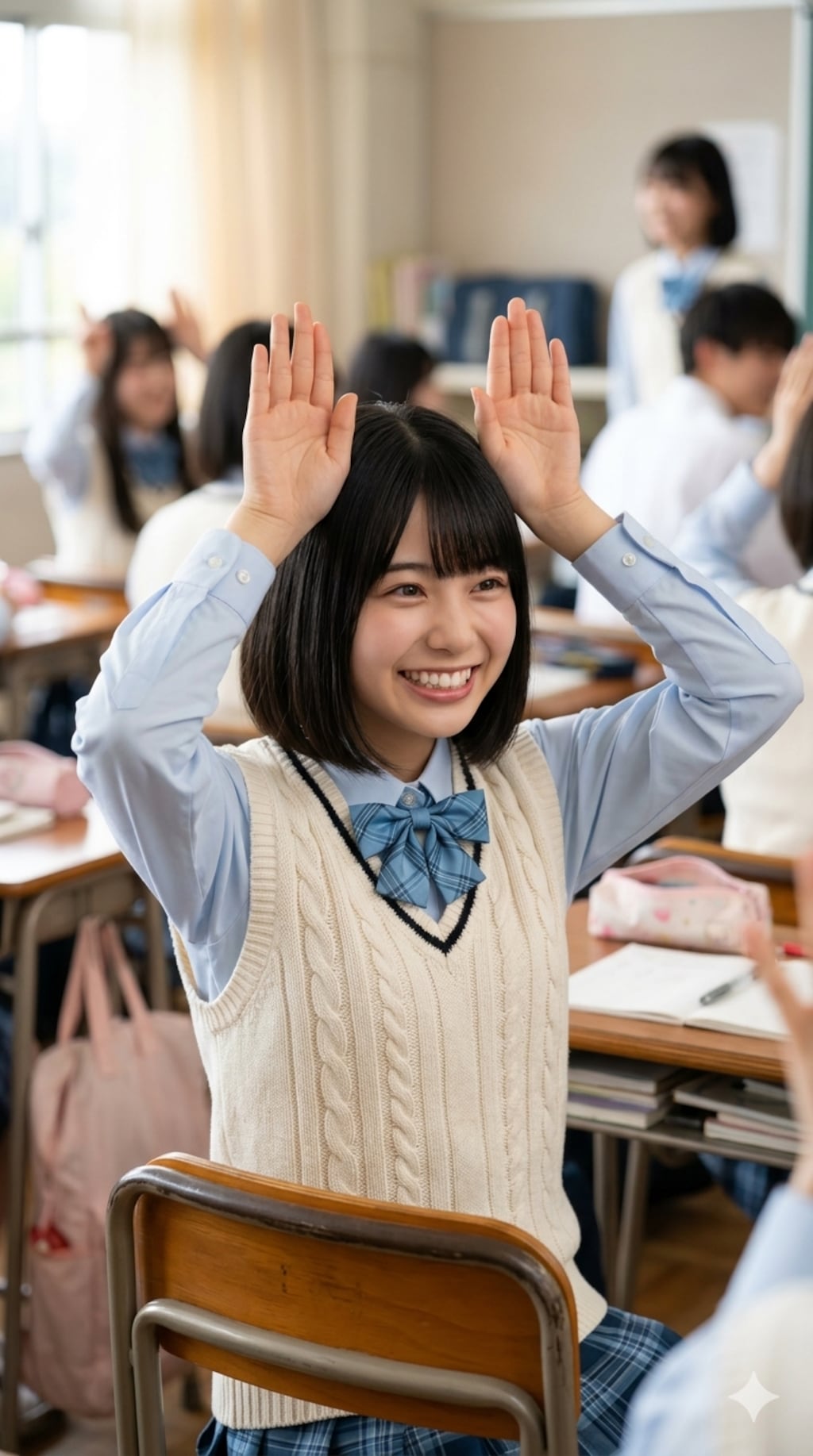 【超cute純真青春】教室の天使が放つ“連続ウサぴょんポーズ”の攻撃力がヤバい…ッ！！『無限うさ耳フェスティバル』を5連射でお届け！！💦✨