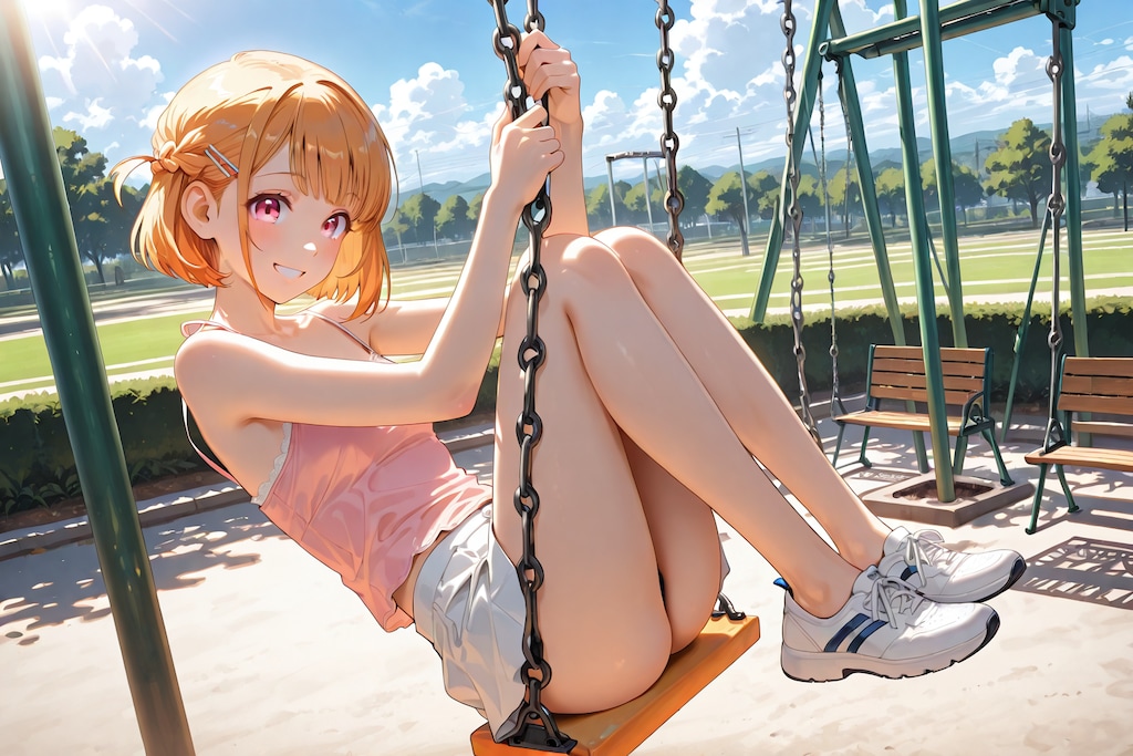 キャミソールを着た千晶