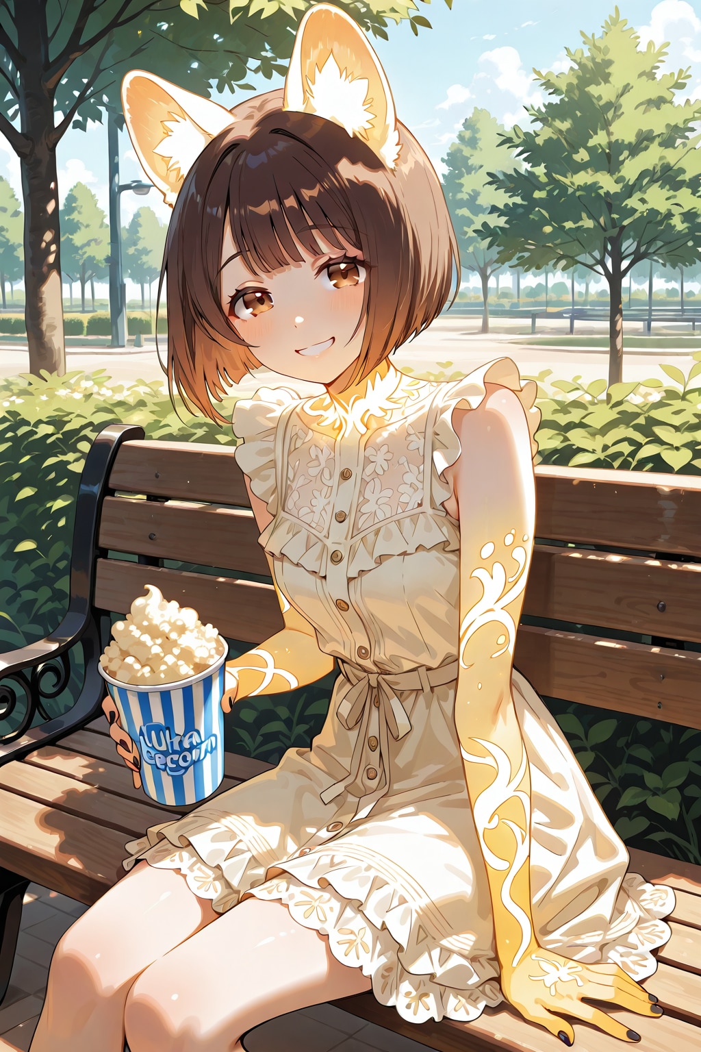 ポップコーン好きなケモ耳ちゃん