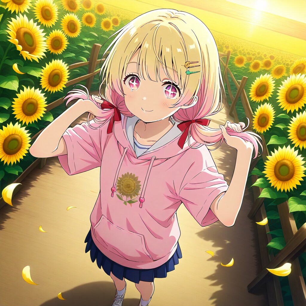 ひまわり畑を観光 | の人気AIイラスト・グラビア