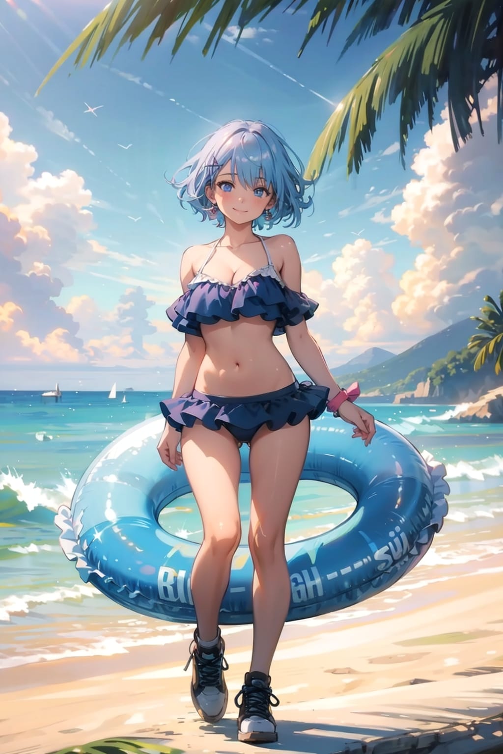大きな浮き輪と | の人気AIイラスト・グラビア