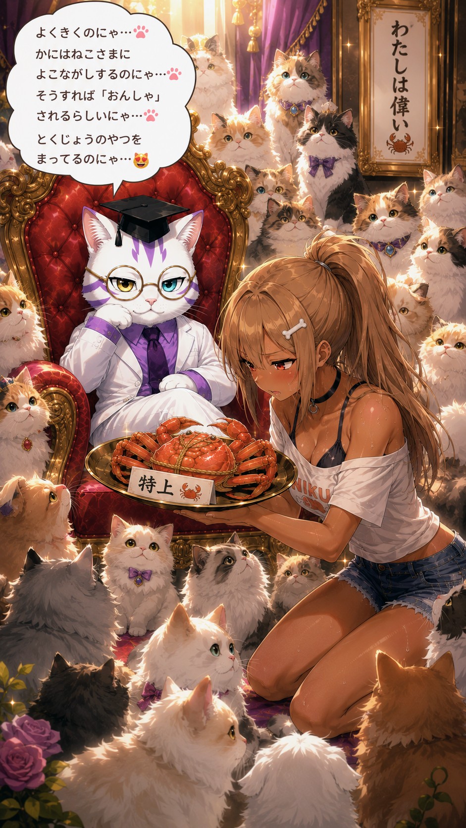 ねこさまは偉いんだな🦀😸