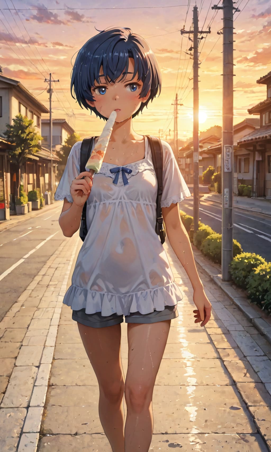 プール帰りの柑菜ちゃん