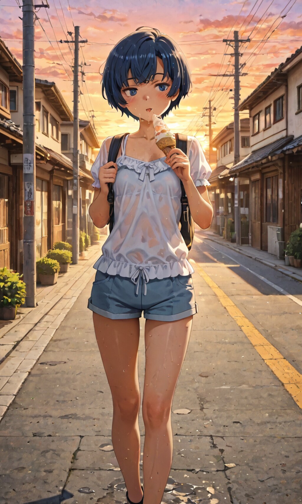 プール帰りの柑菜ちゃん