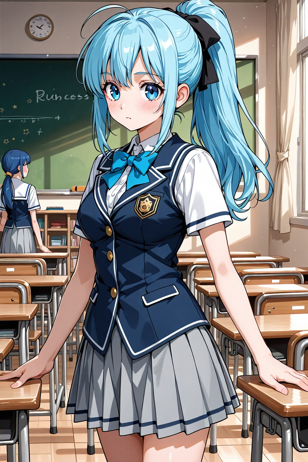 スーパーモデルのお城のお姫様。通っている学園の最新制服の試着モデルを担当です。 | の人気AIイラスト・グラビア