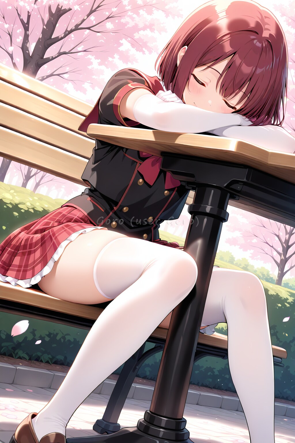 公園で春眠