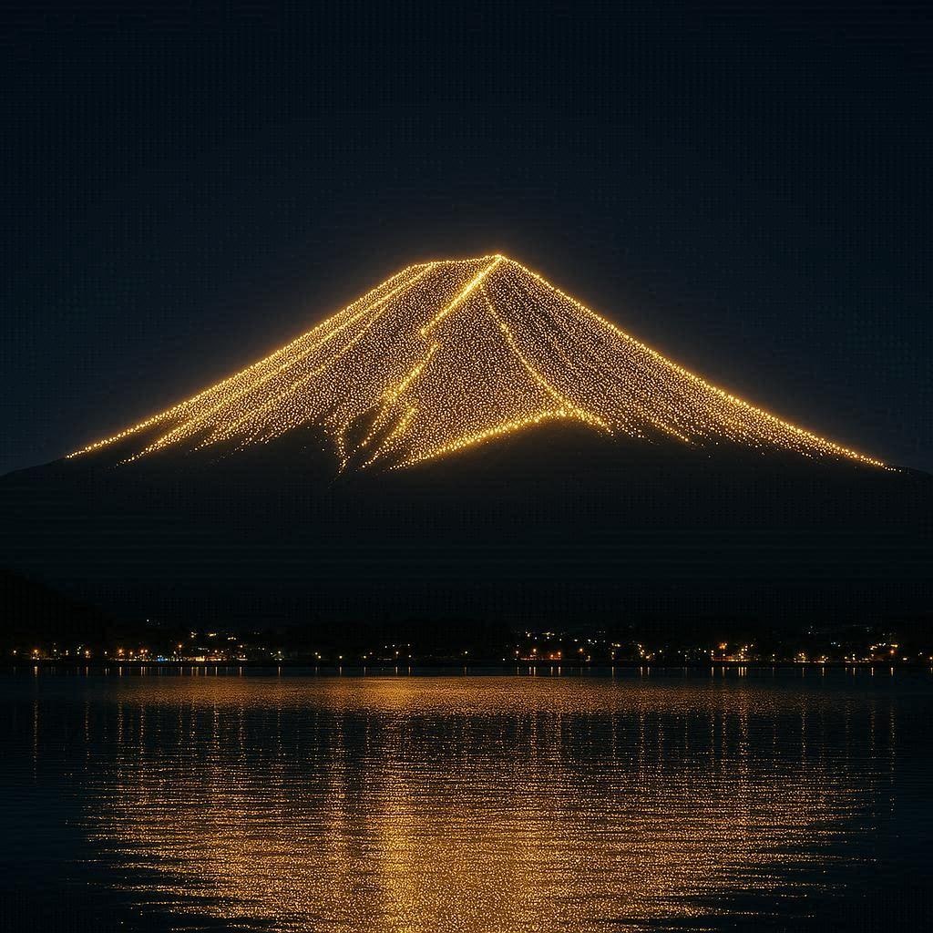 富士山をイルミネーションした。６