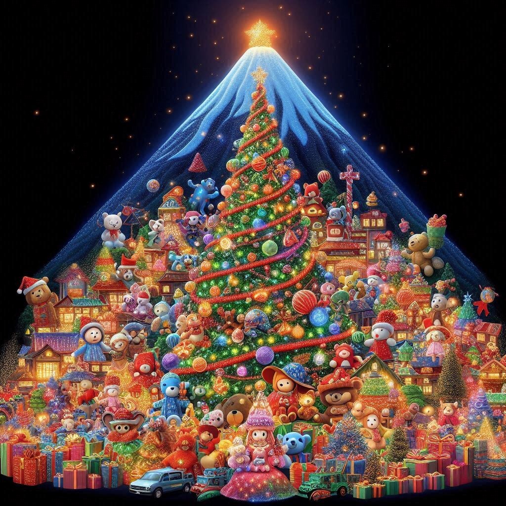 富士山をイルミネーションした。６