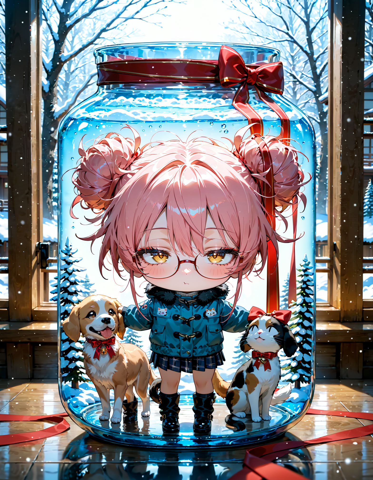 今日は何の日？　わんにゃんリボンデー | の人気AIイラスト・グラビア