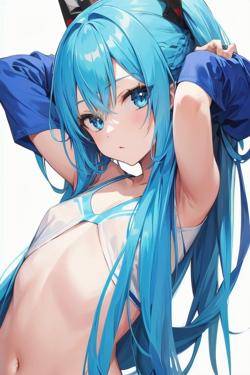 青い髪の完璧な少女
