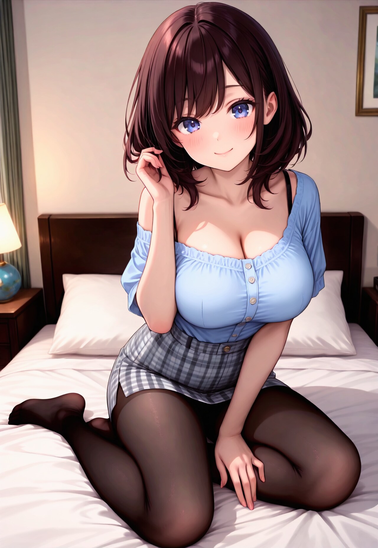 411（ベッドの上で横座り）