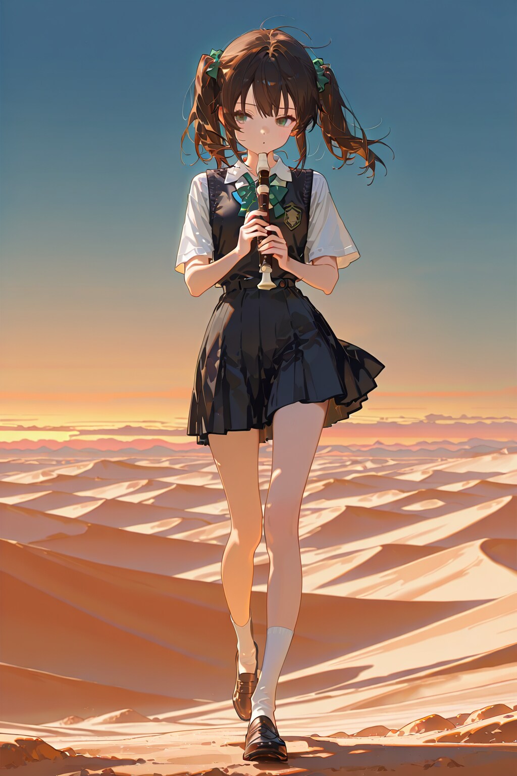 リコーダー吹きの少女