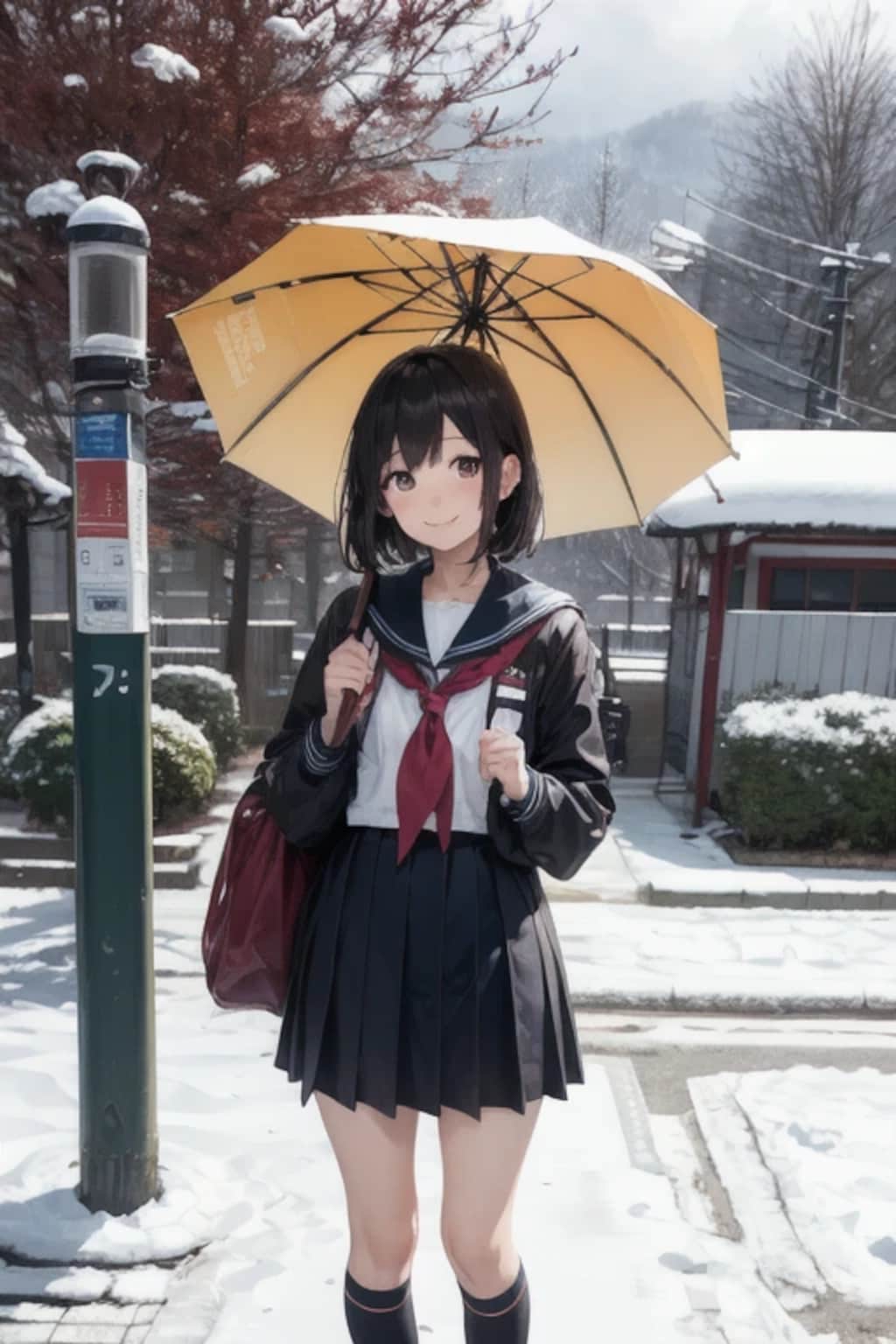 眉毛に雪積もってるよ　お兄ちゃん