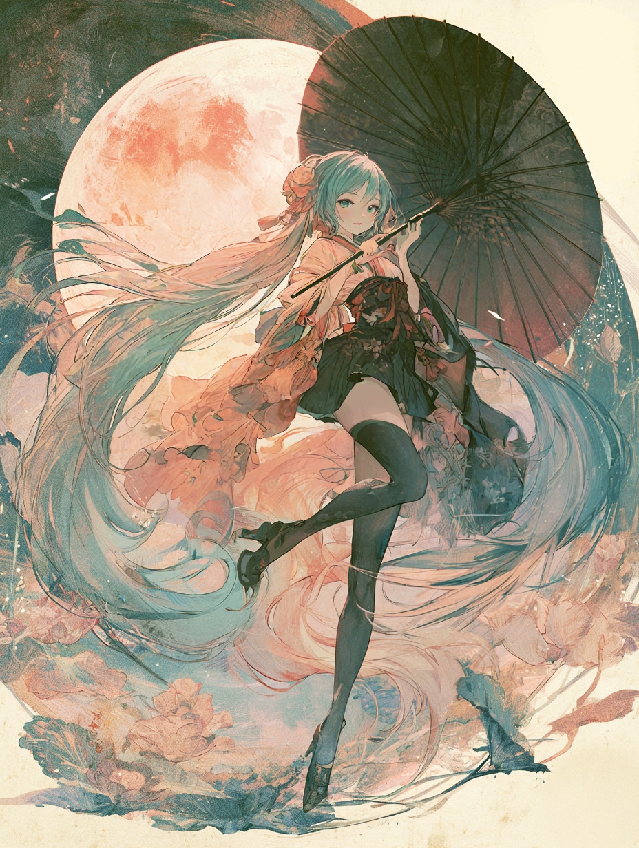 月を背に | の人気AIイラスト・グラビア