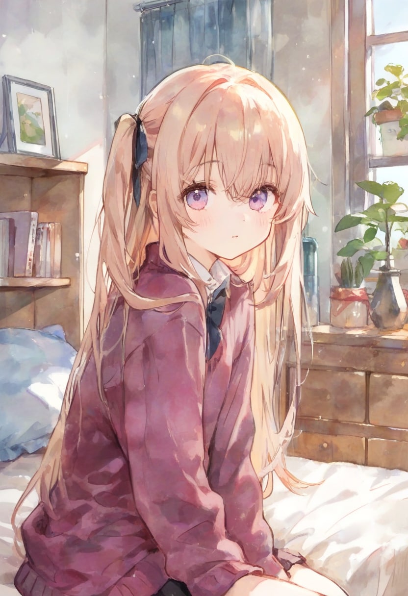 少女の部屋(水彩タッチ)(106)