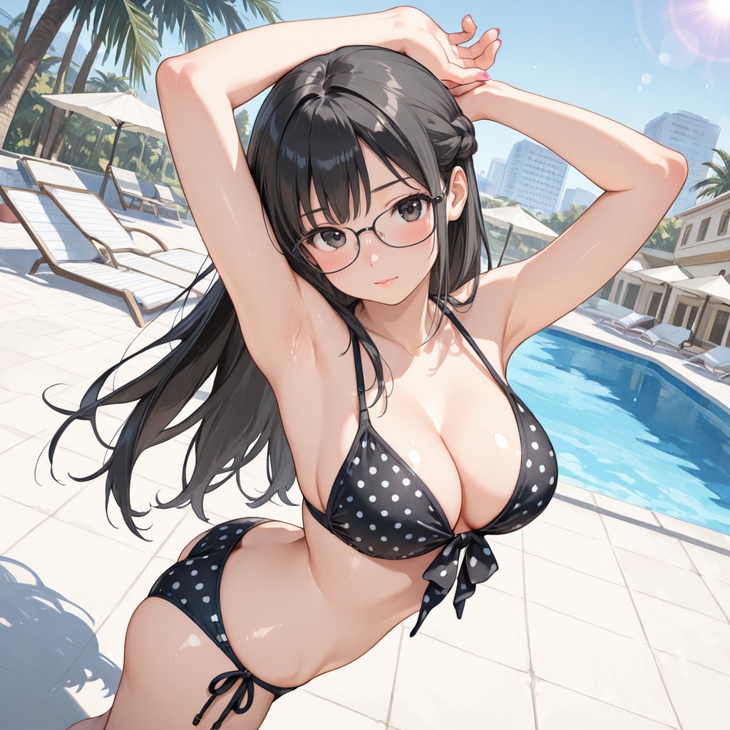 ホテルのプールに来ました