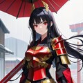 黒髪赤目の鎧娘 3枚目