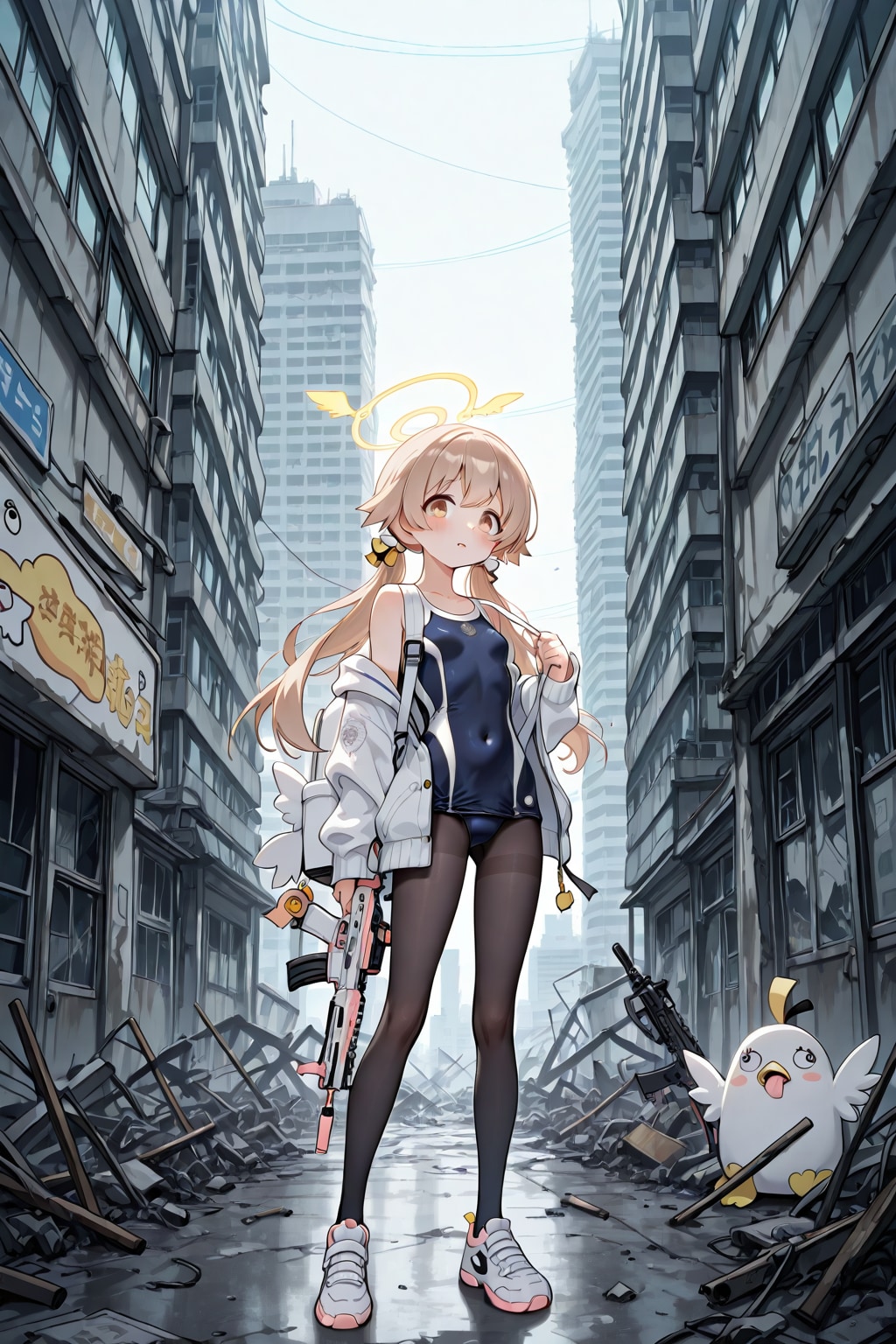 スクール水着と廃墟とヒフミ