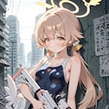スクール水着と廃墟とヒフミ 2枚目