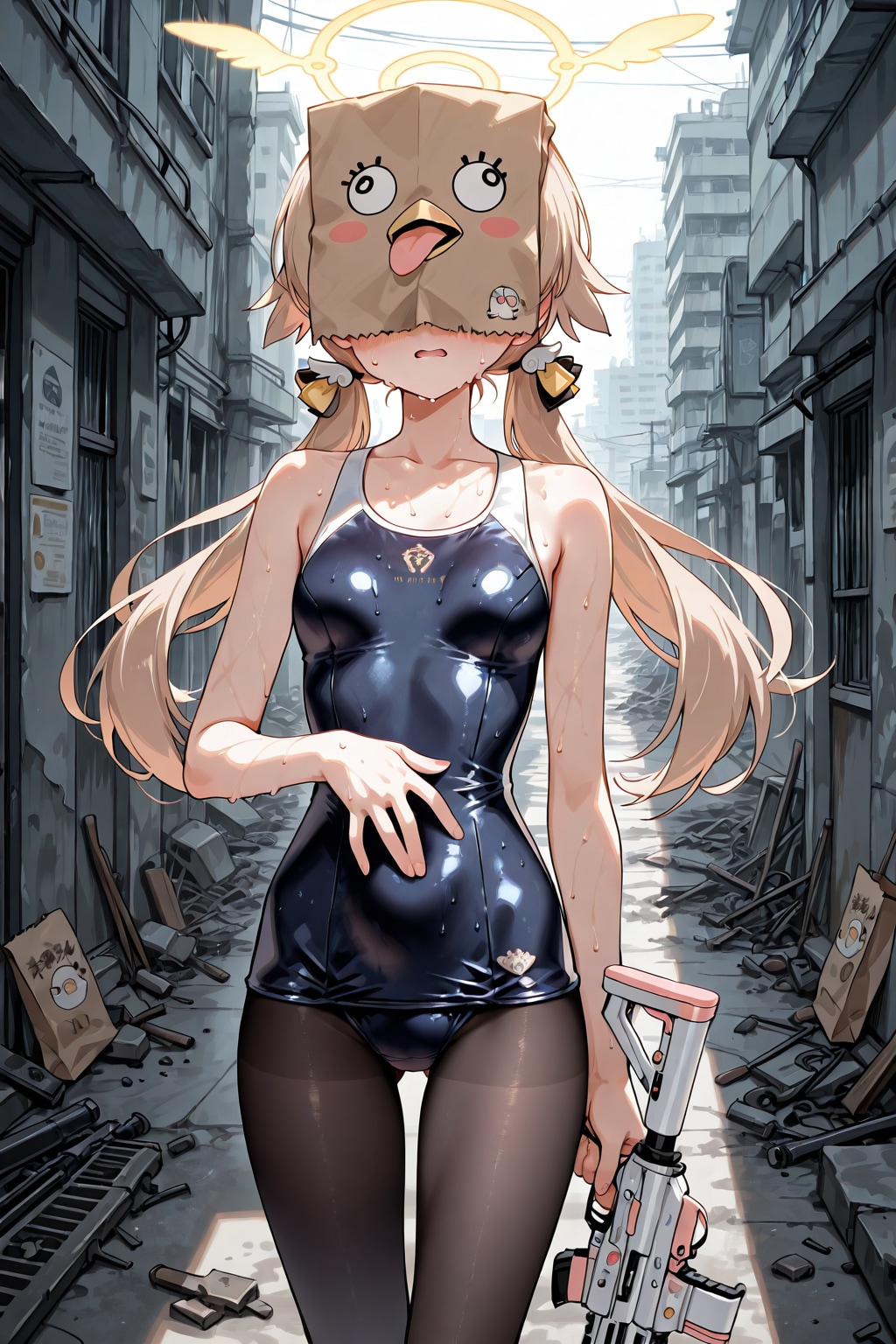 スクール水着と廃墟とヒフミ