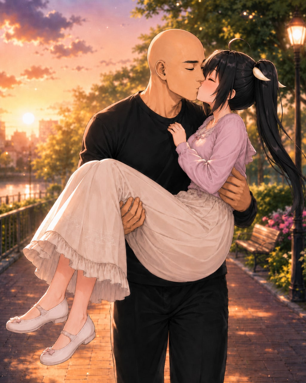 お姫様抱っこで散歩