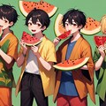 みんなでスイカ食べよ♥男子高校生版（８枚） 6枚目
