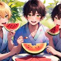 みんなでスイカ食べよ♥男子高校生版（８枚） 2枚目