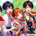 みんなでスイカ食べよ♥男子高校生版（８枚） 3枚目