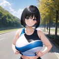 ランニング中の爆乳ちゃん 4枚目