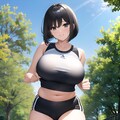 ランニング中の爆乳ちゃん 5枚目