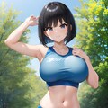 ランニング中の爆乳ちゃん 6枚目