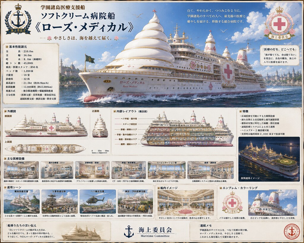 学園諸島医療支援船 ソフトクリーム病院船《ローズ・メディカル》