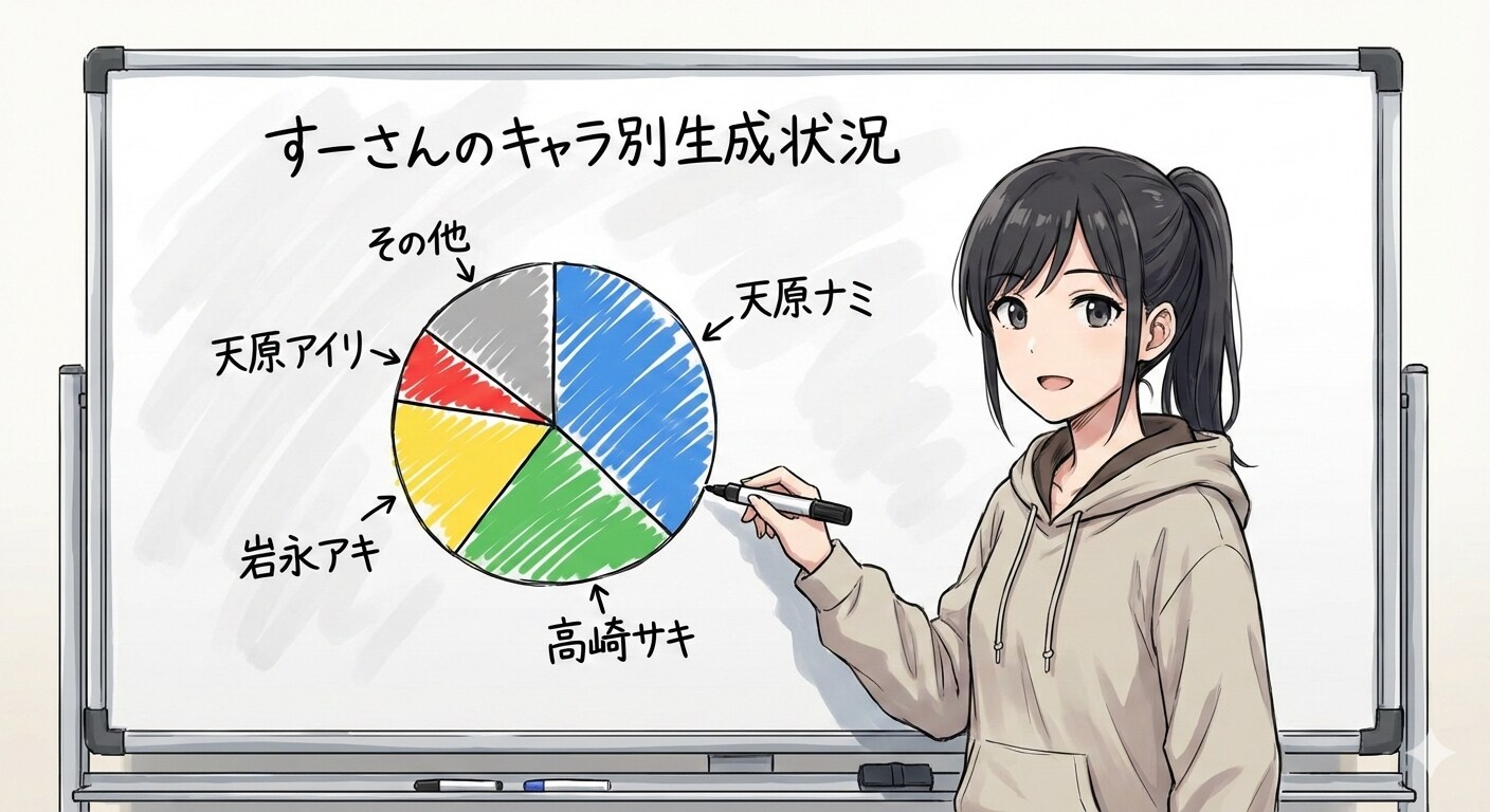 すーさんのキャラ別生成状況