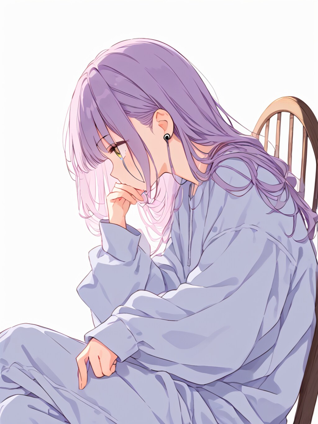 何気に座っている少女