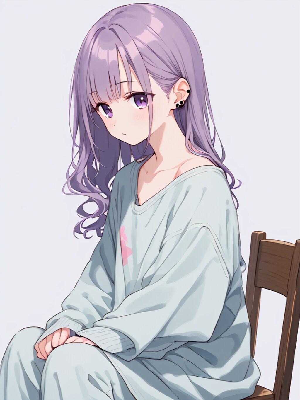 何気に座っている少女