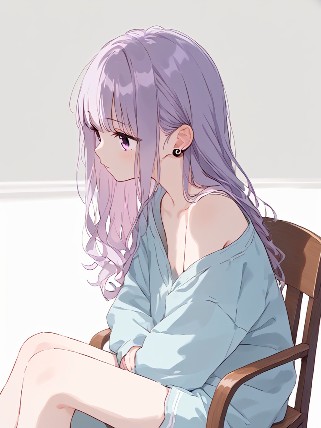 何気に座っている少女