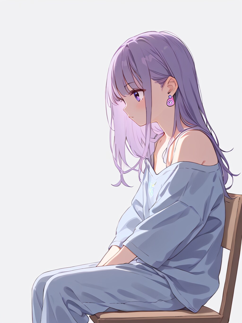 何気に座っている少女